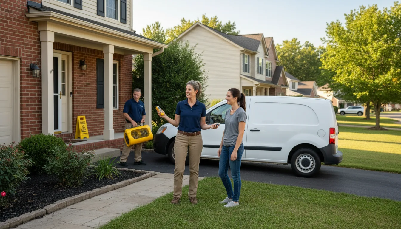 Residential water damage restoration in Edinburg, PA